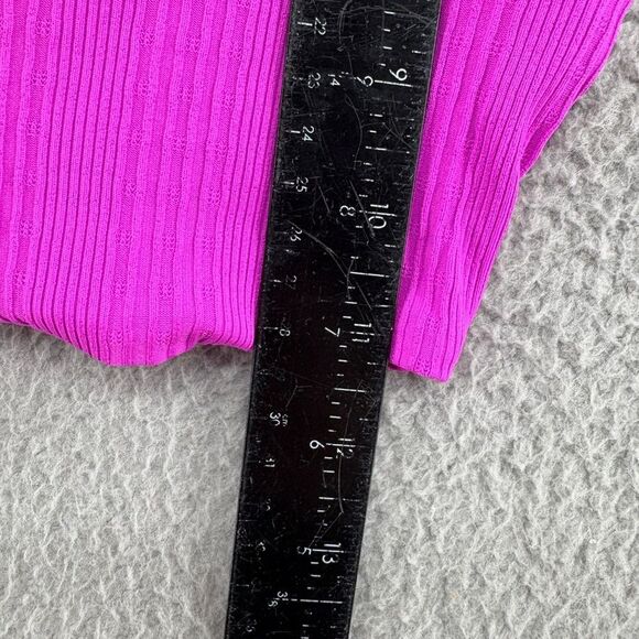 L*Space Pointelle Rib Lee Lee Bikini Top Bright Fuchsia Size Medium - Picture 7 of 11